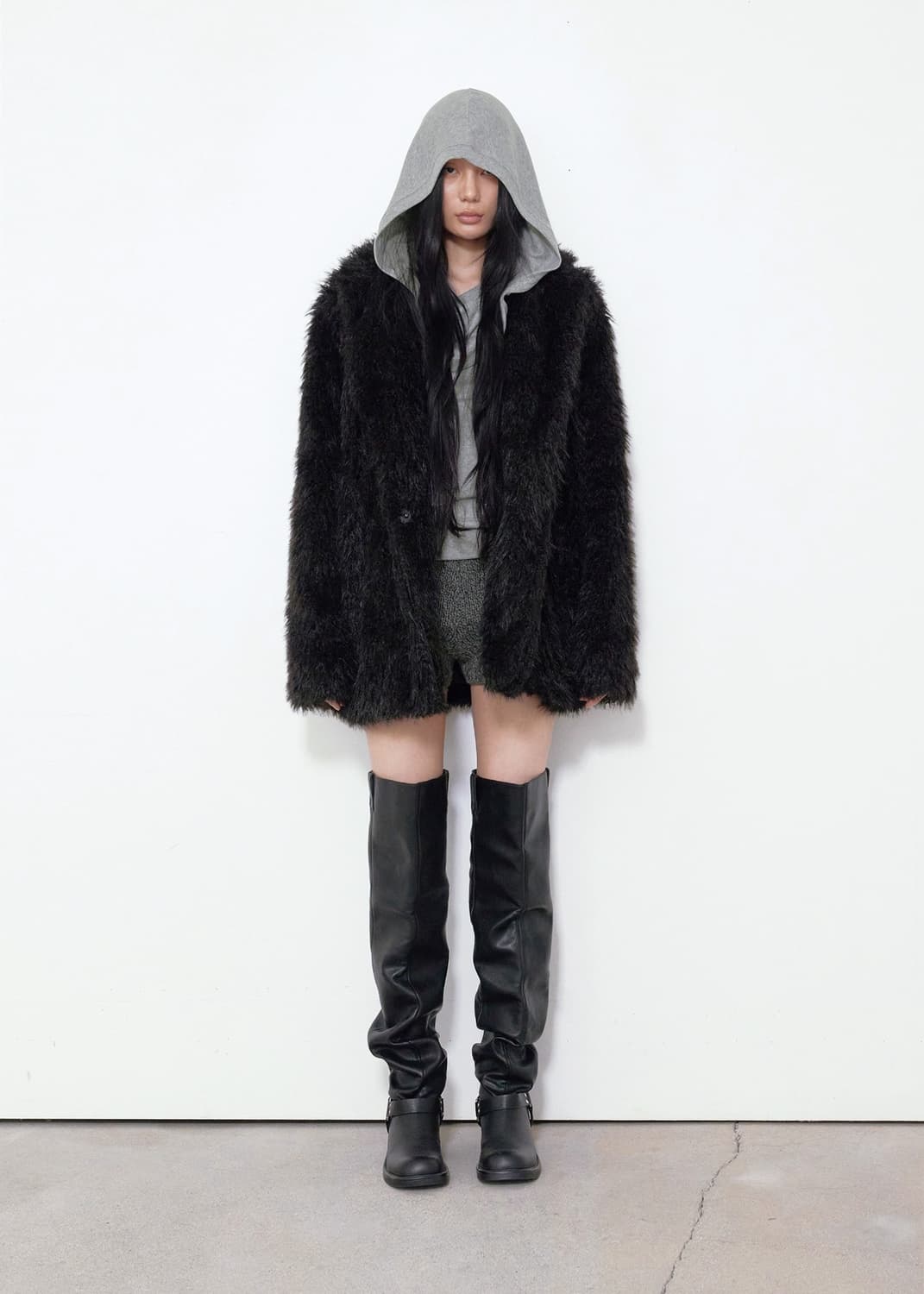 보헤미안서울 퍼 하프 코트 상품이미지2