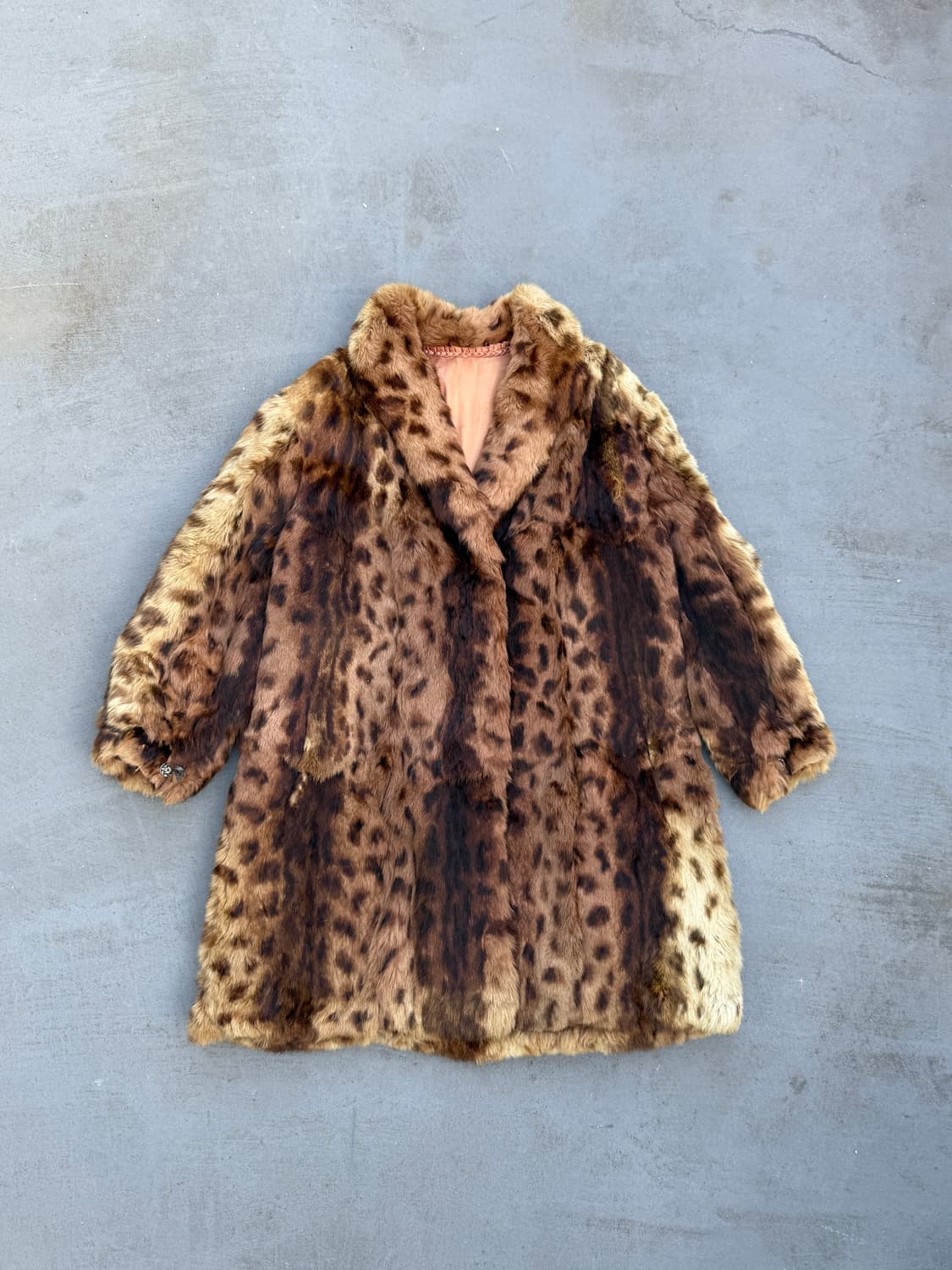 빈티지 레오파드 리얼 퍼 코트 상품이미지4