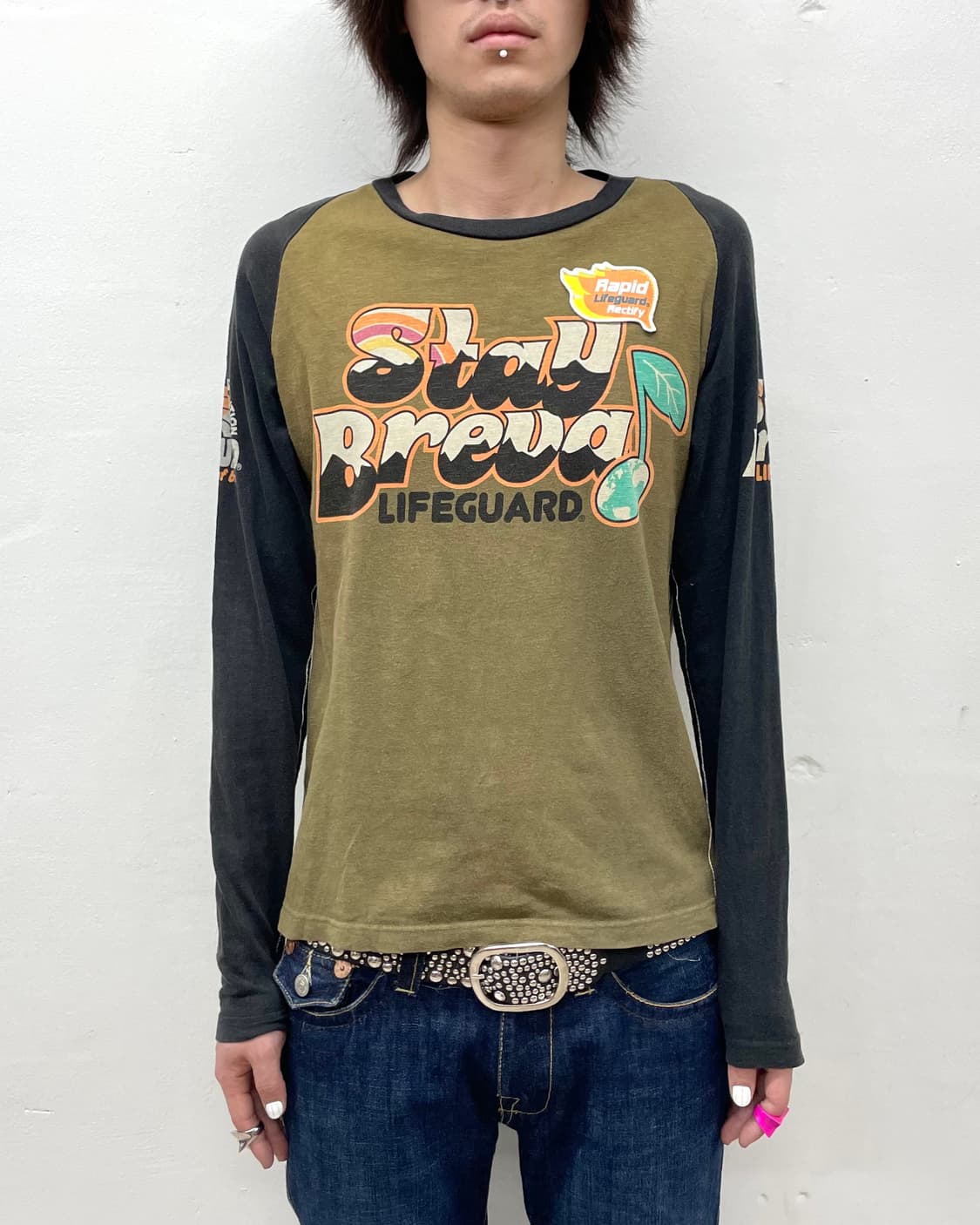 note leaf khaki long sleeve  상품이미지1