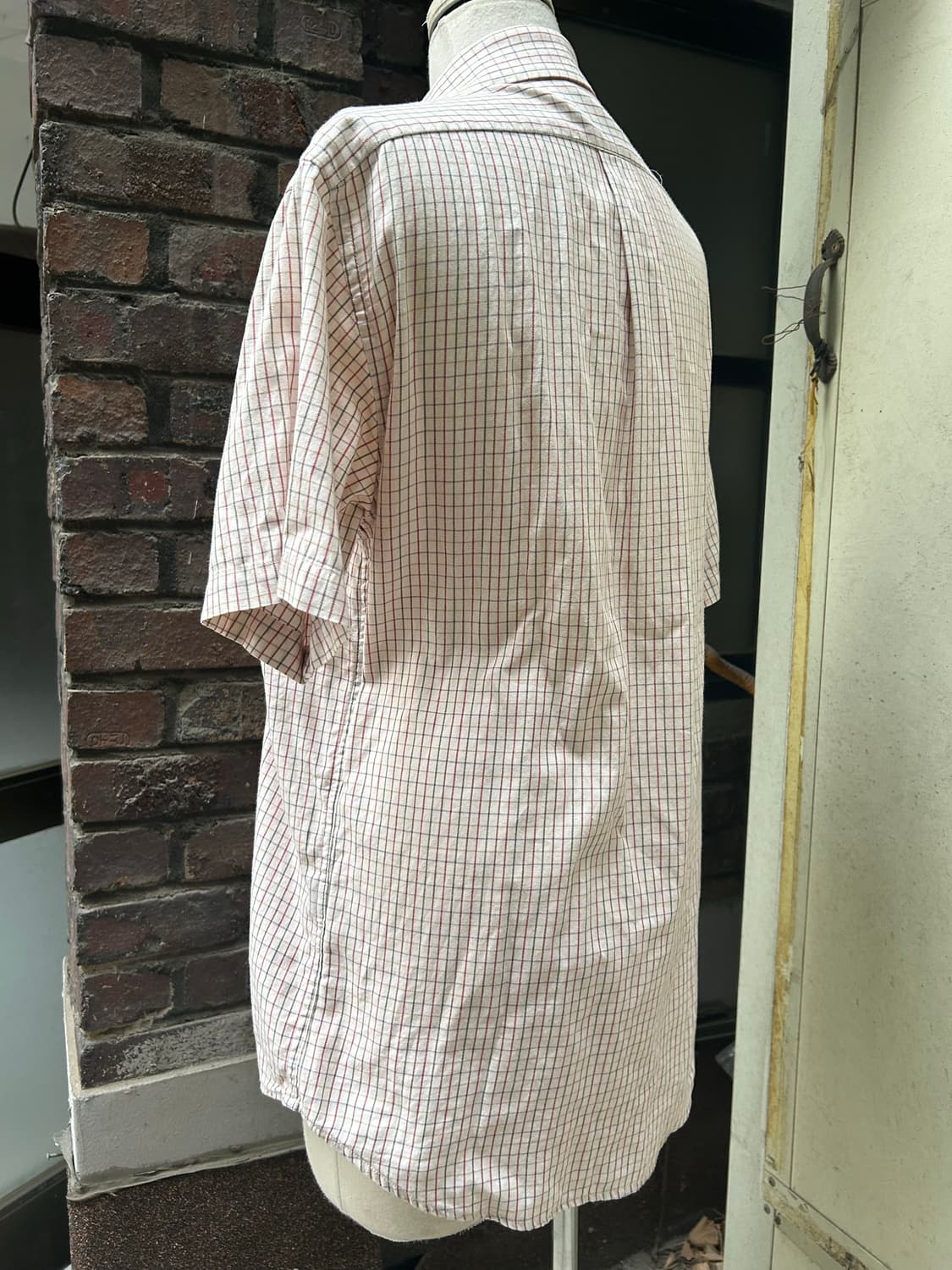2000s 폴로 너드깔 체크 반팔 오버핏 셔츠 상품이미지5
