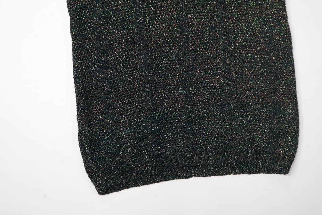 앤클라인 ANNE KLEIN 빈티지 글리터 메탈릭 니트 슬리브리스 베스트 상품이미지4