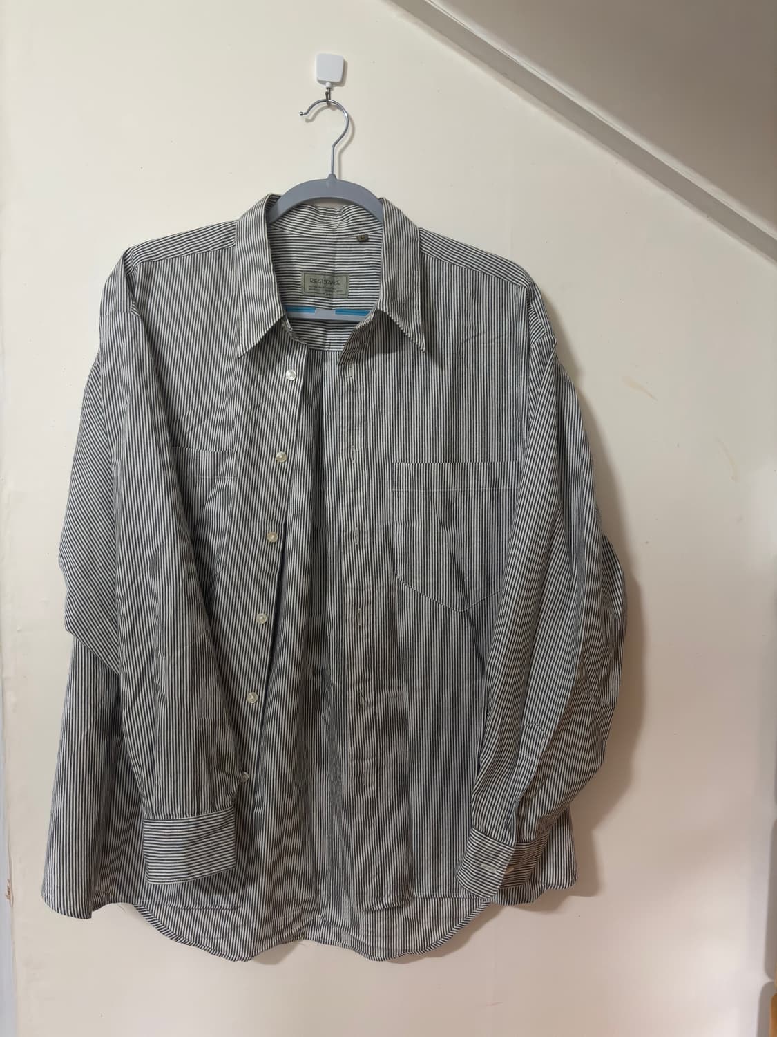 Light cotton micro stripe shirt L사이즈 상품이미지1