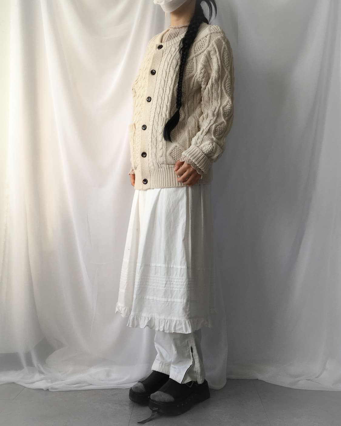 Cable pattern knit cardigan 상품이미지6