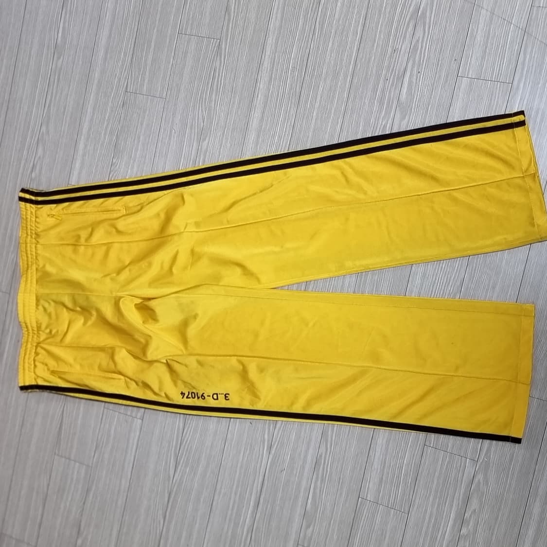 아디다스 이소룡 노란색 삼선 트레이닝 바지(실측) 상품이미지1