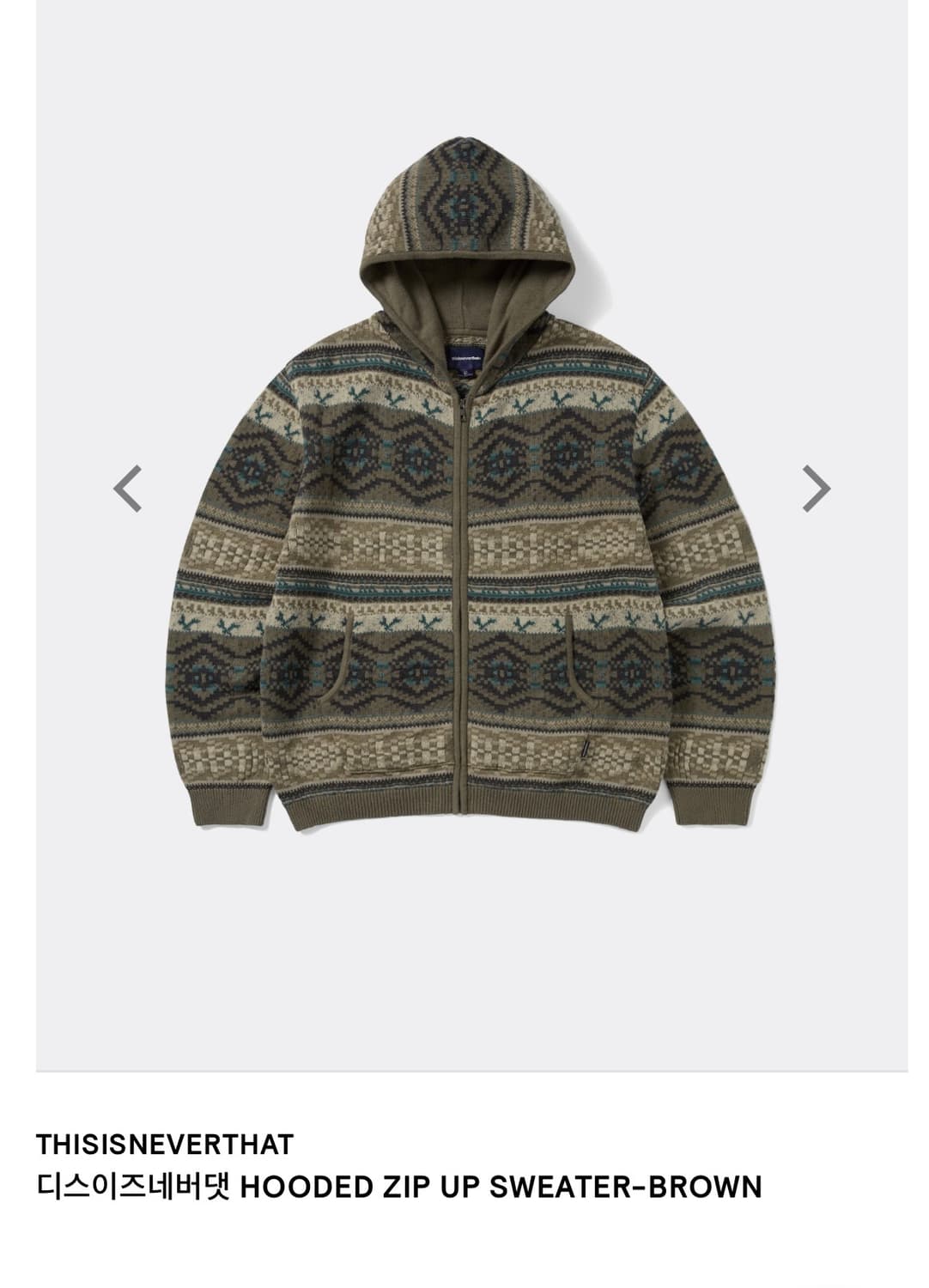 디스이즈네버댓 HOODED ZIP UP SWEATER-BROWN 상품이미지3