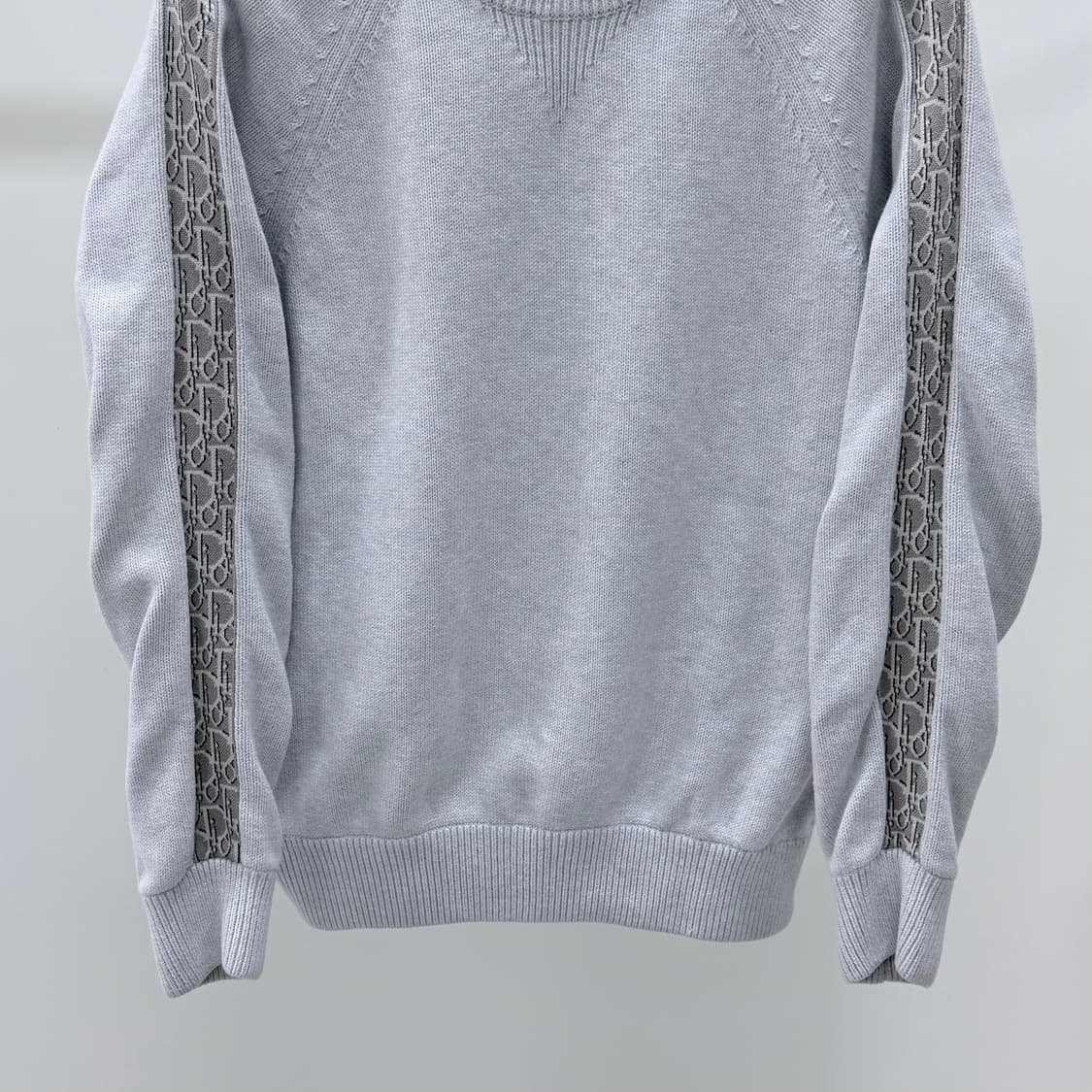 [S+급/M] 디올 오블리크 인서트 니트 스웨터 라이트 그레이 상품이미지3