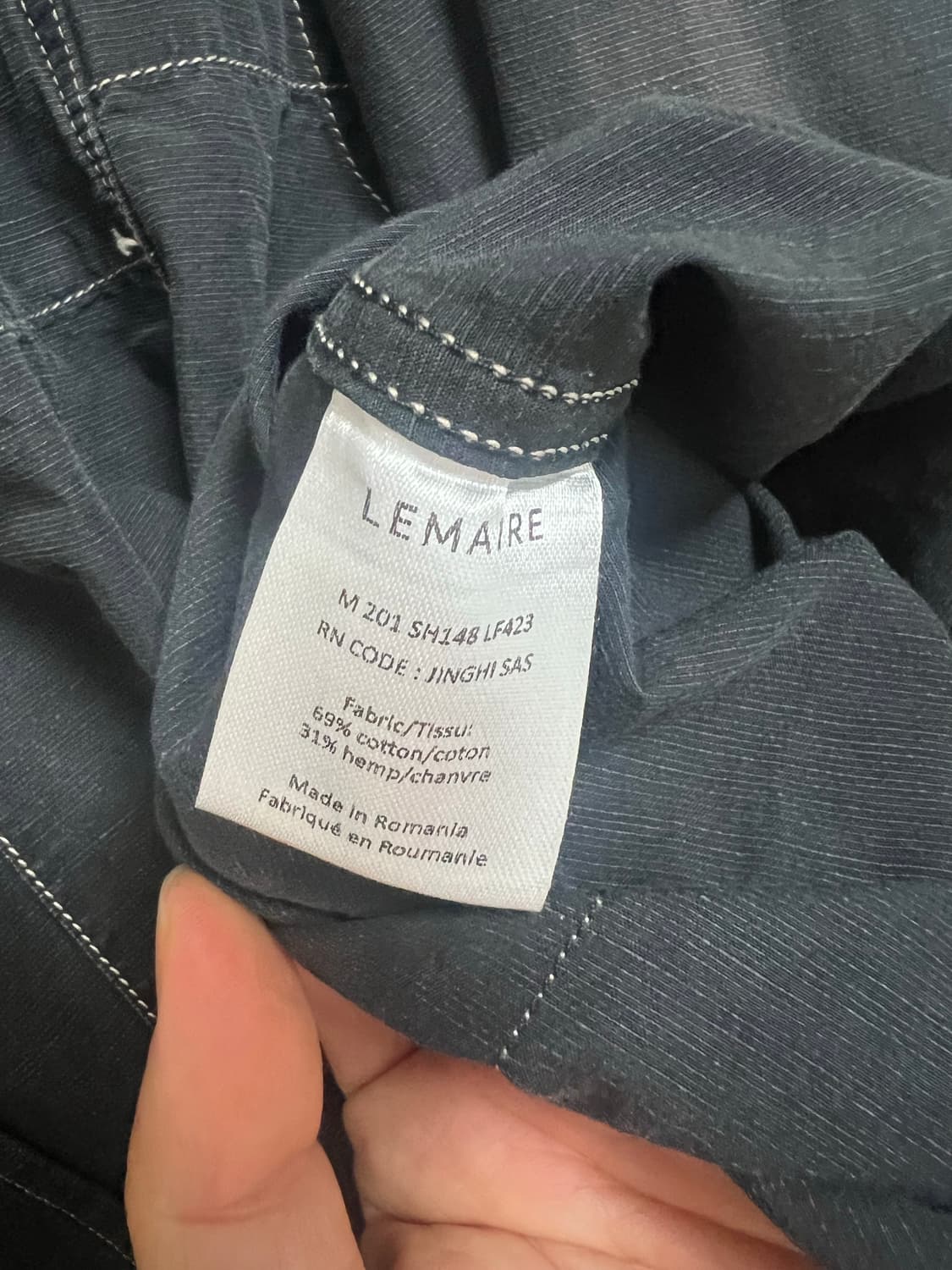 르메르/블랙 스티치 밀리터리 셔츠/46 상품이미지6