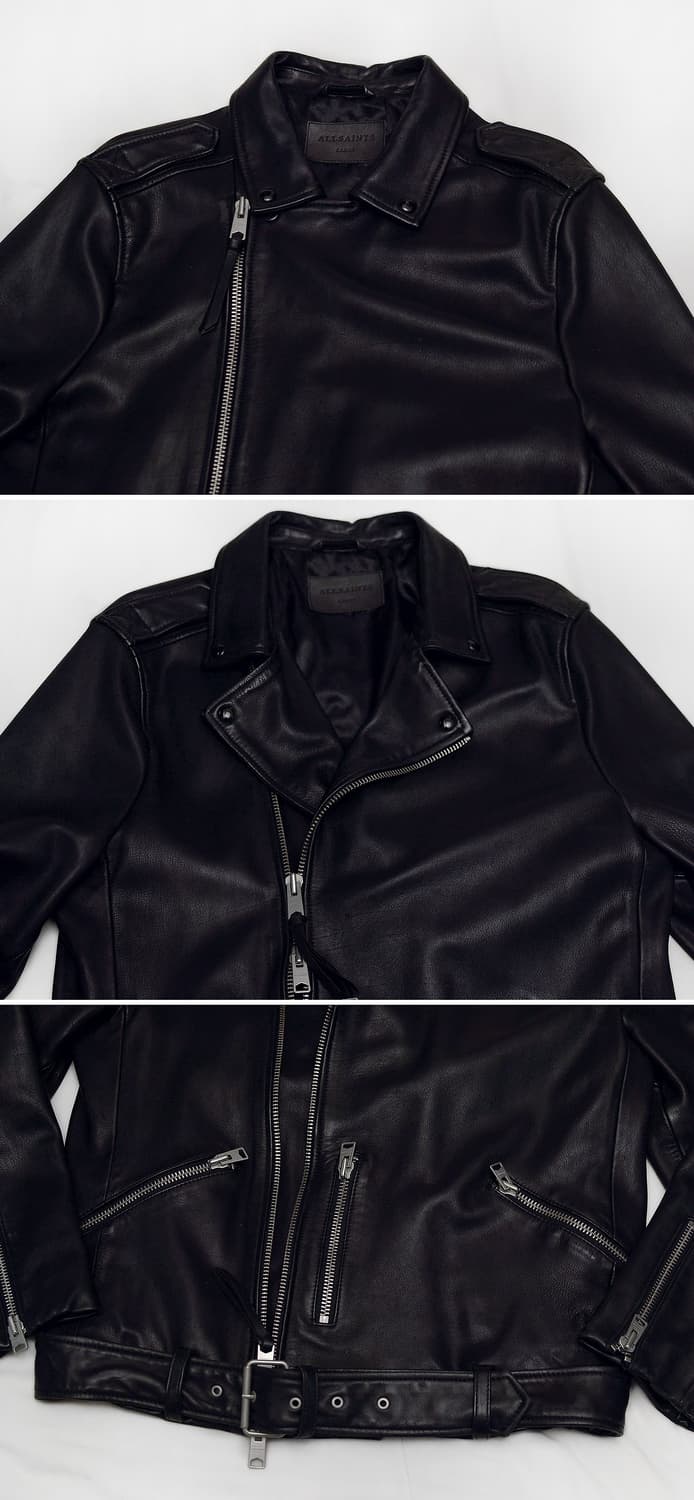 올세인츠 카호 양가죽 벨티드 더블 라이더 자켓 (L / 100) 상품이미지4