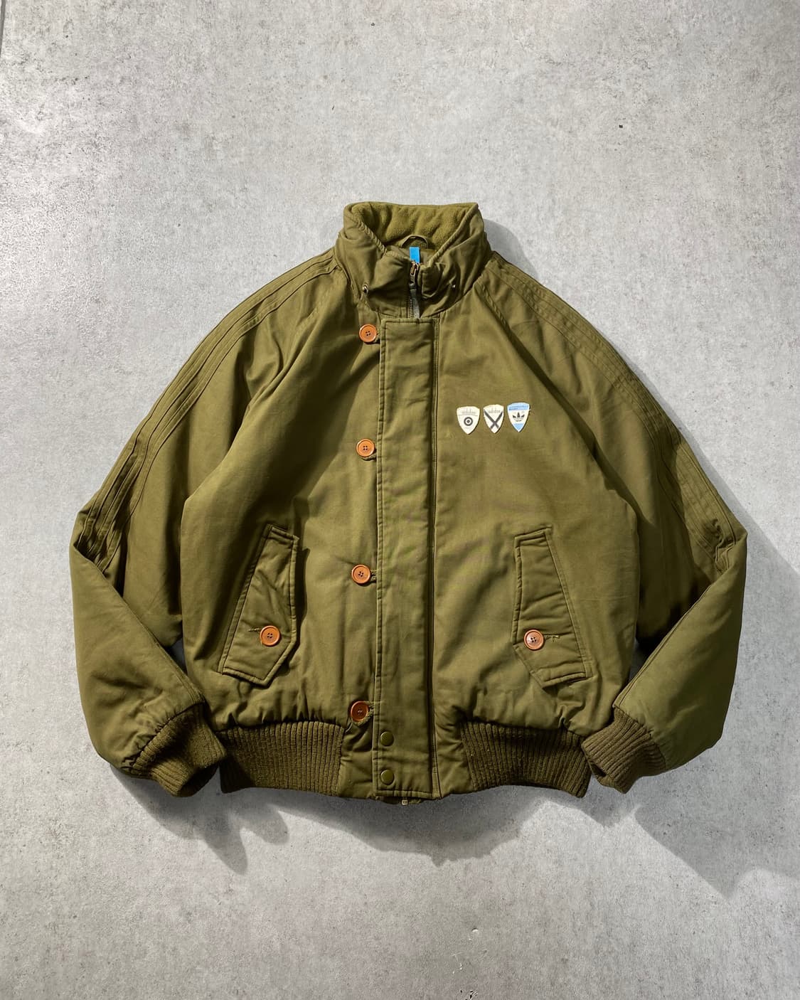 [XL] Adidas 아디다스 퀼팅라이닝 카키 봄버자켓 상품이미지1