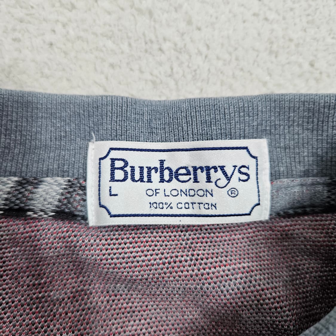 정품 90s 버버리 카라티 L 상품이미지8