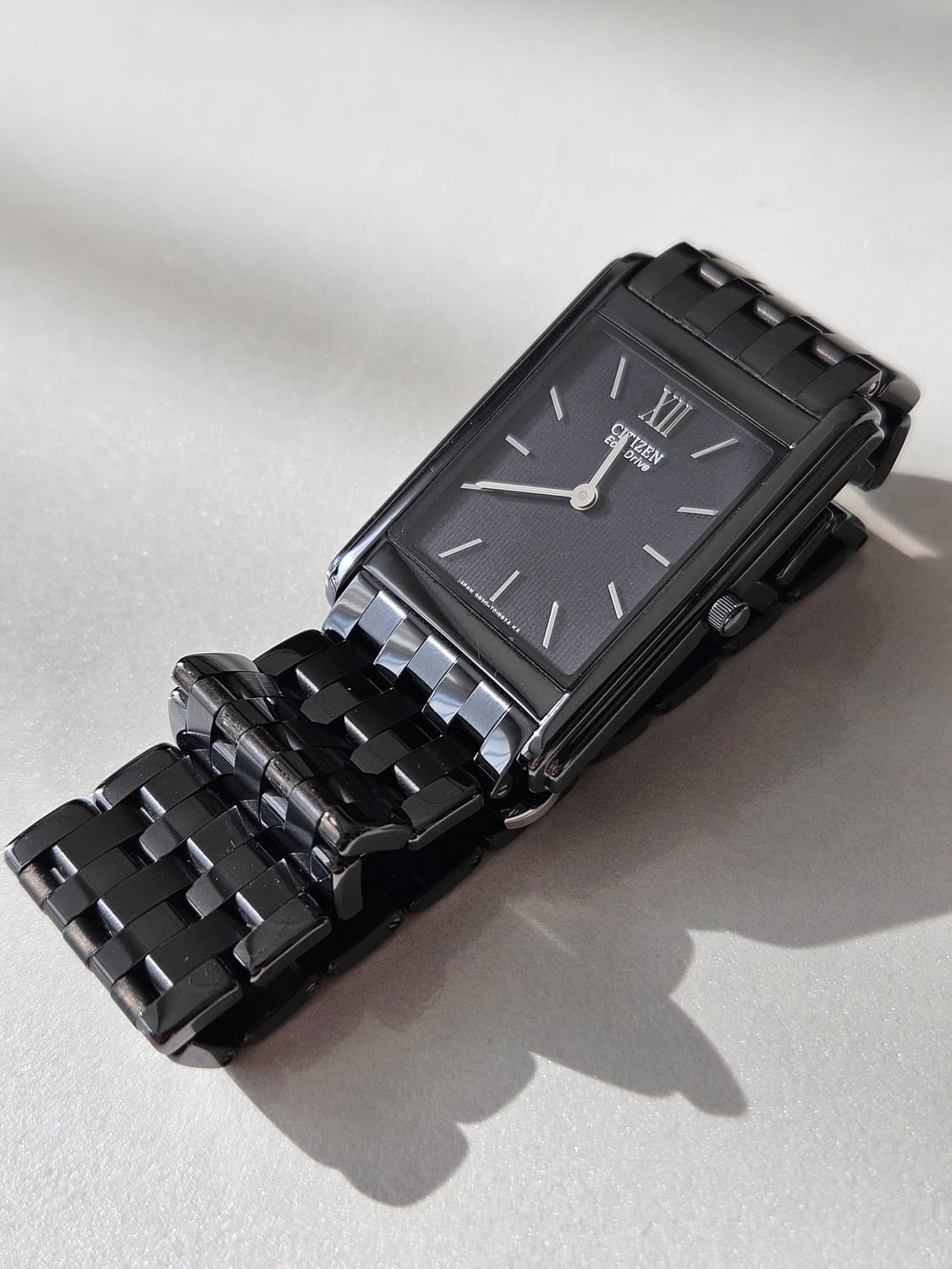 시티즌 에코드라이브 사각 블랙 메탈 시계 상품이미지5