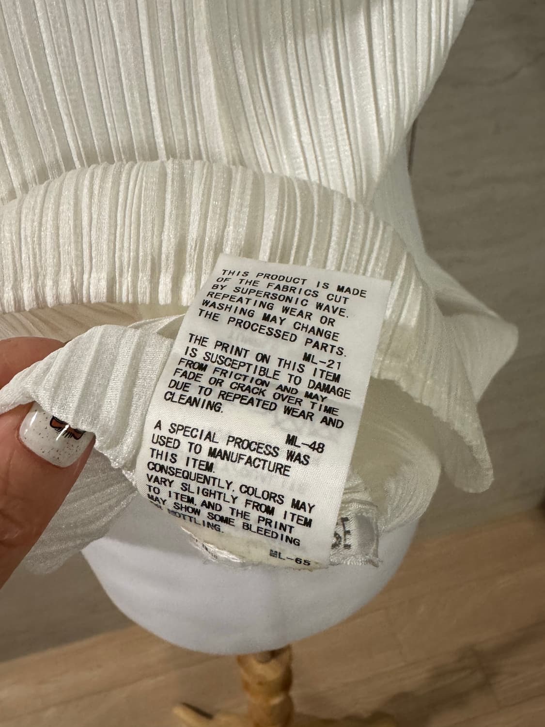 pleats please 화이트 아가일 슬리브리스 상품이미지6