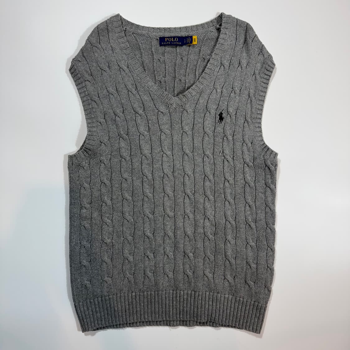 폴로 랄프로렌 그레이 케이블 니트 베스트 상품이미지1