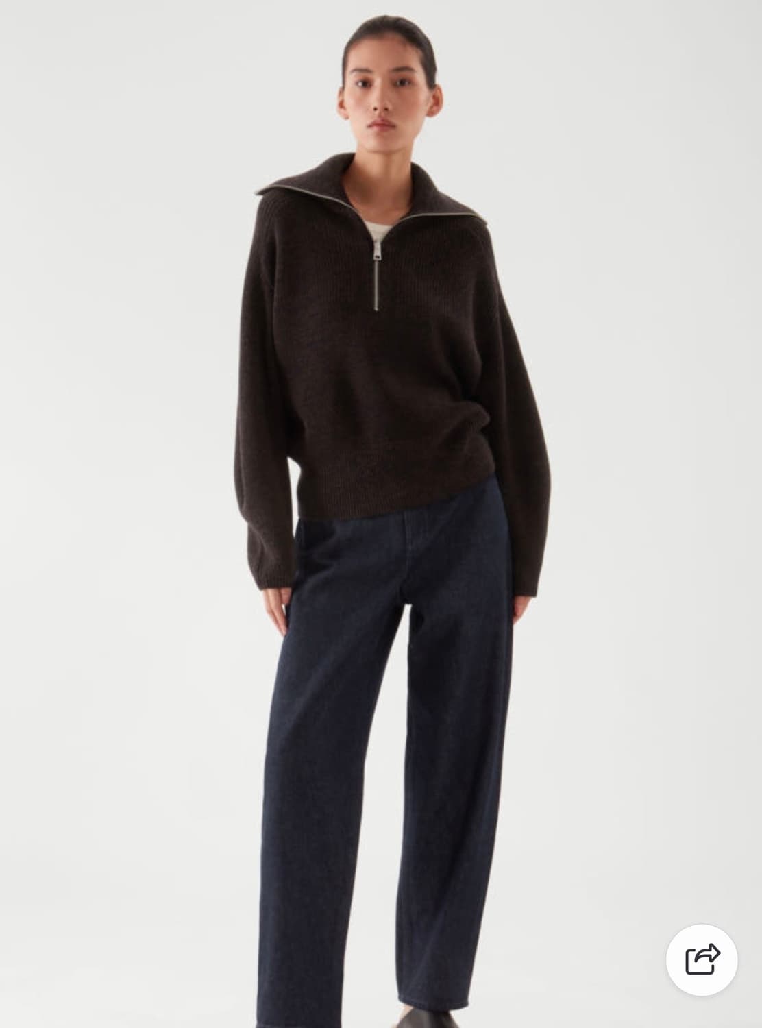 COS 코스 여자 릴렉스드핏 하프집업 울 니트 점퍼 상품이미지2