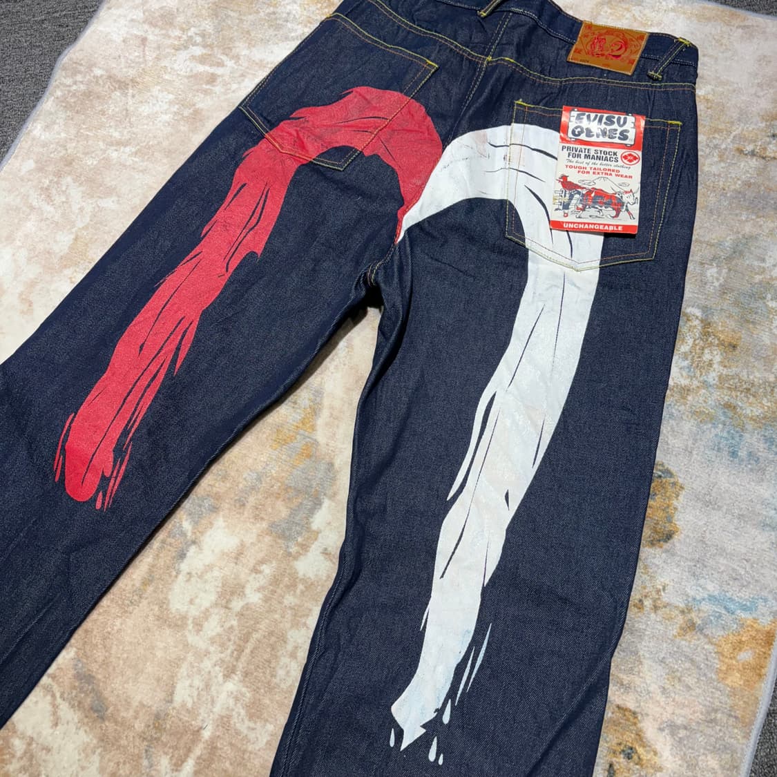 에비수 제팬 오리지날 페인팅 생지데님팬츠 상품이미지2
