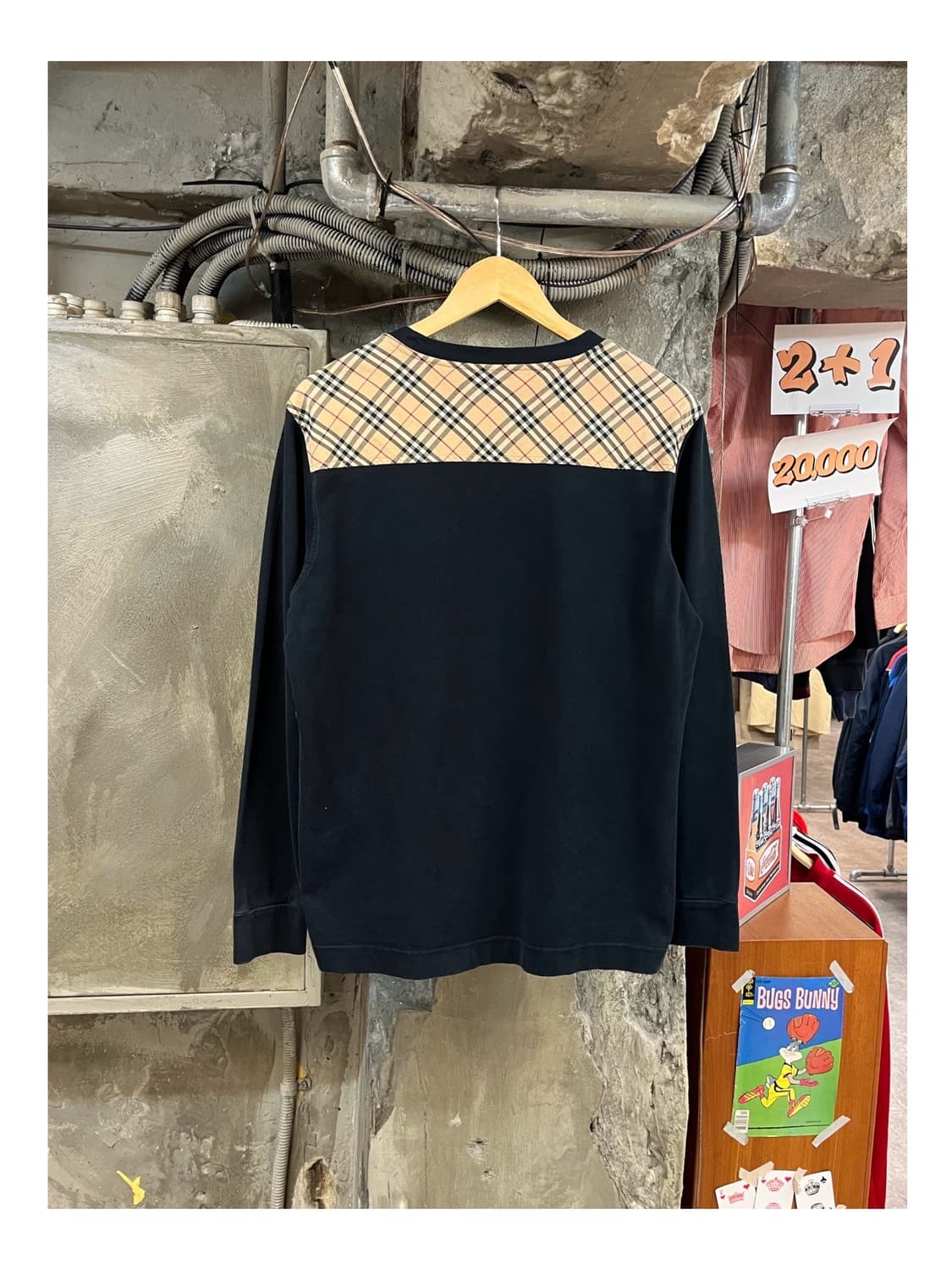 버버리 긴팔티 블랙 L #csz3256 상품이미지1