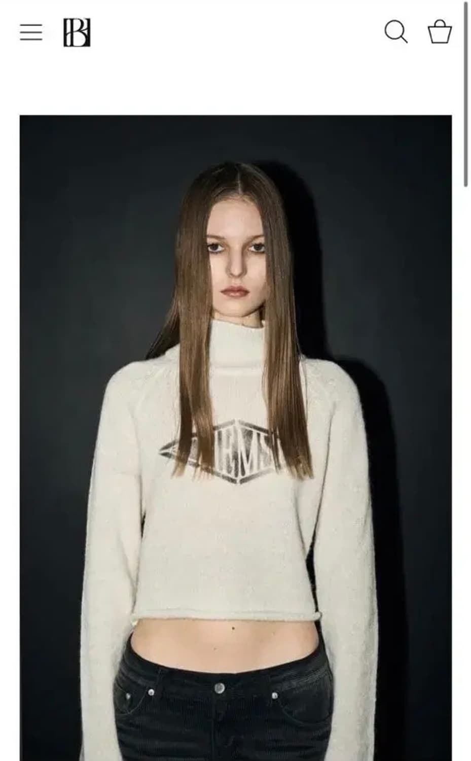 보헤미안서울 알파카 폴라 터틀넥 니트 아이보리 상품이미지1