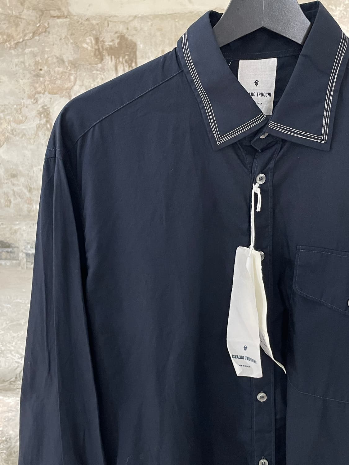 오스발도 트루키 다크 네이비 원 포켓 코튼 셔츠 상품이미지2