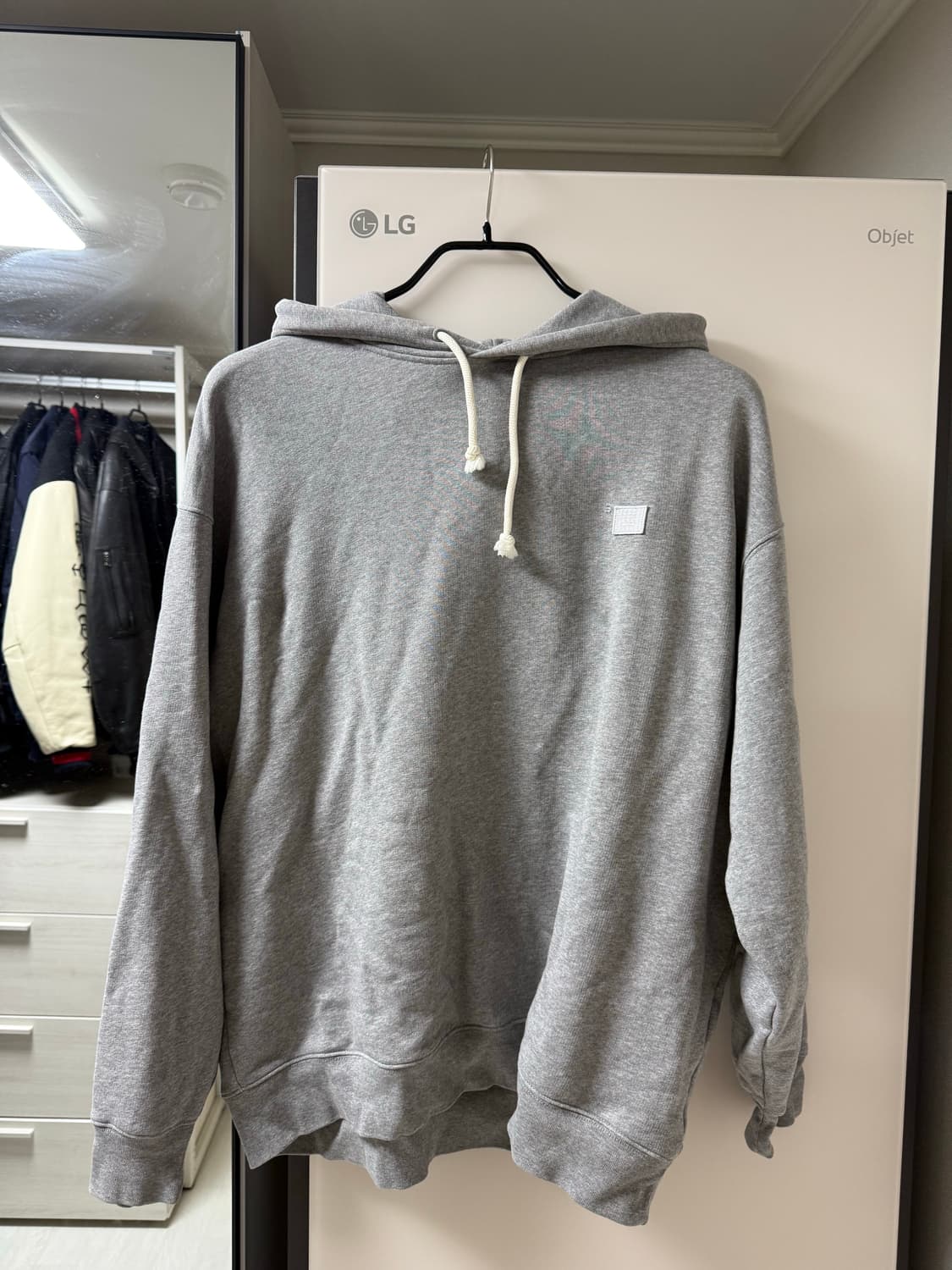 아크네 스튜디오 페이스 로고 후드 그레이 S 상품이미지1