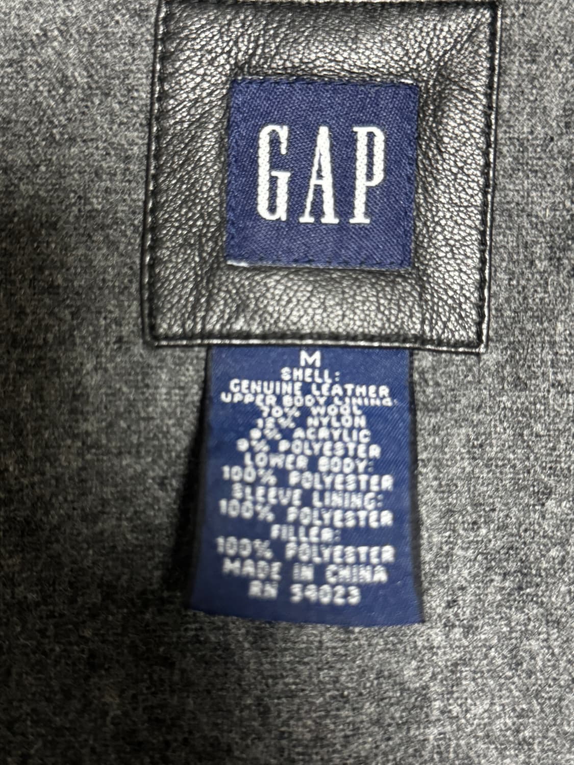 [M] 00'S OLD GAP 올드갭 레더 코트 블랙 상품이미지6