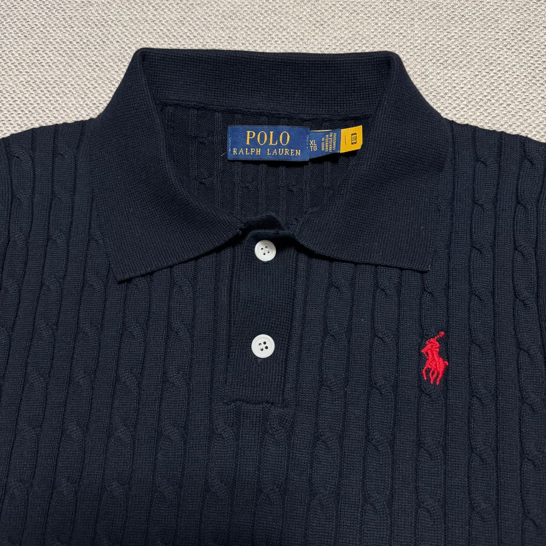 폴로 랄프로렌 케이블 니트 반팔 카라티 상품이미지2