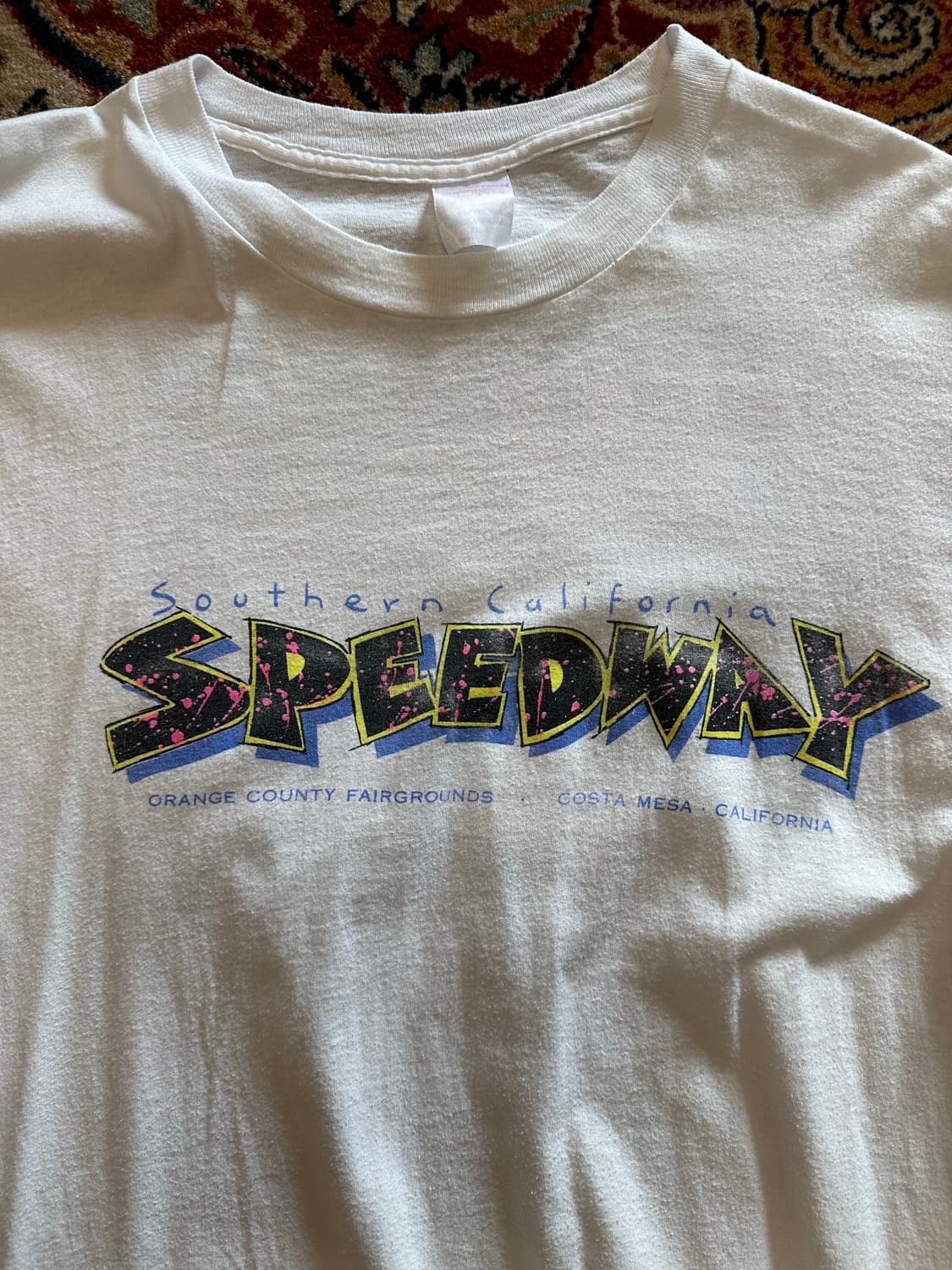 90s 캘리포니아 "Speedway" 더트 트랙 레이싱 티셔츠 - XL 상품이미지3