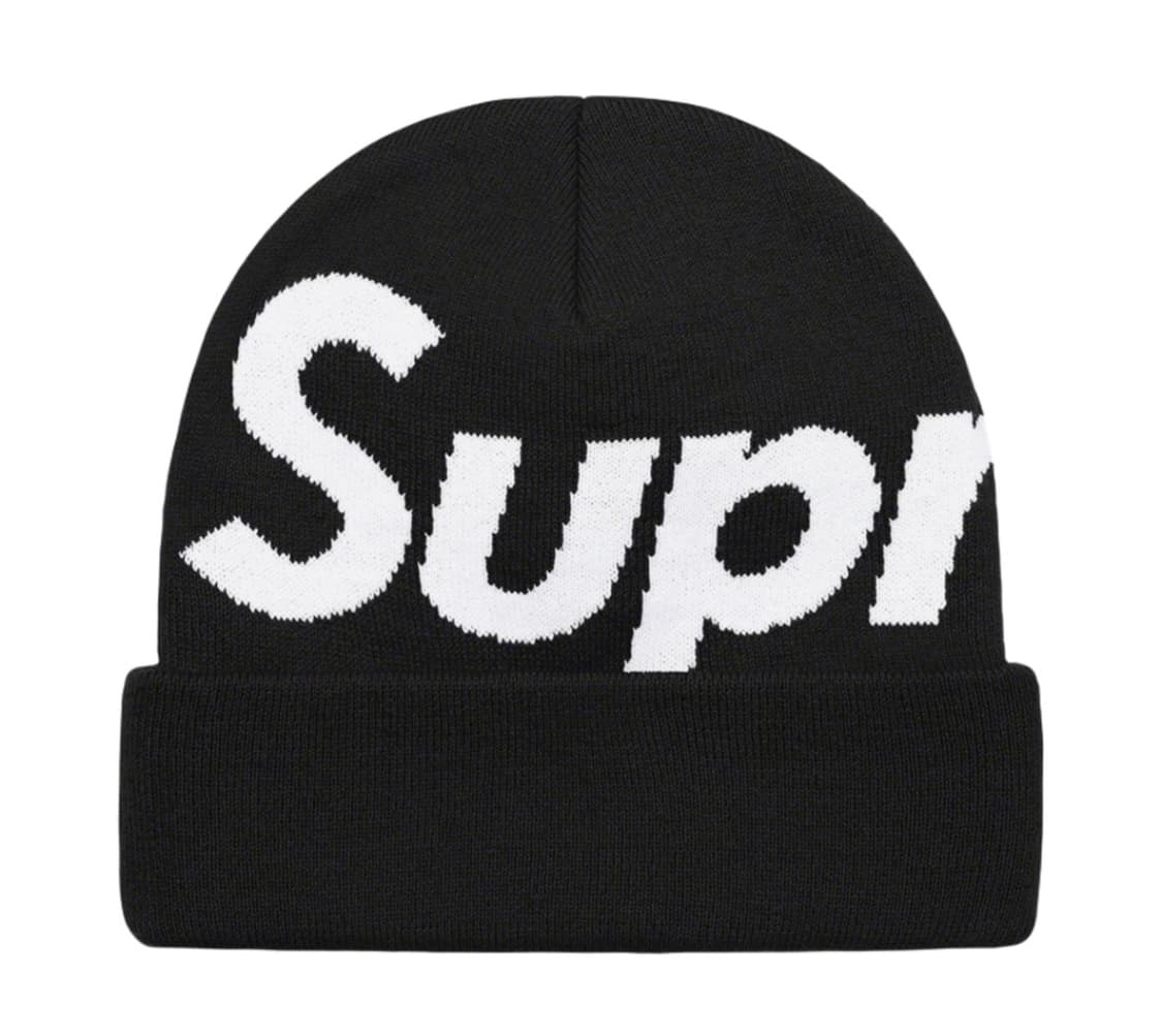 새제품) 슈프림 빅 로고 비니 블랙 상품이미지1