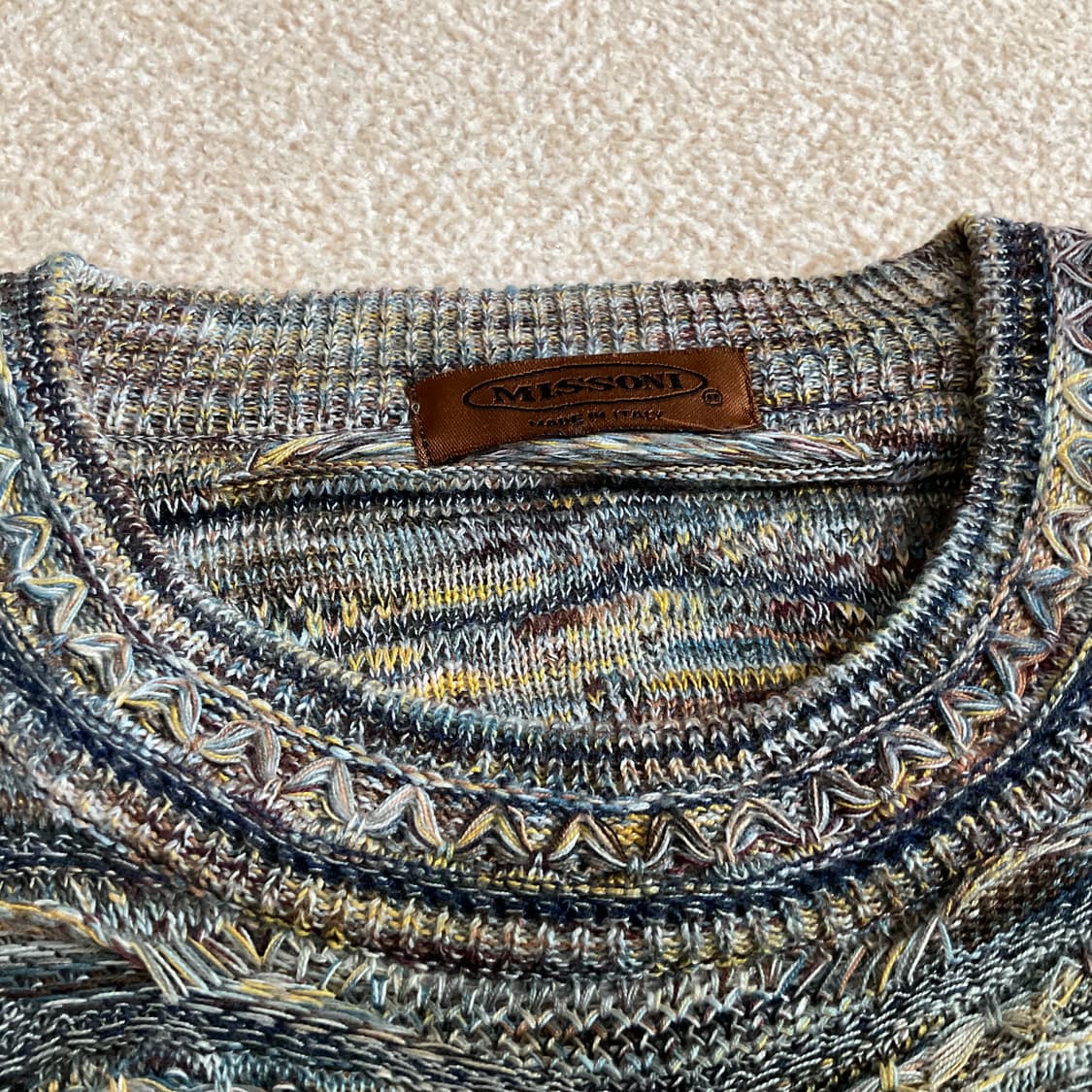 Missoni 니트 미쏘니 스웨터 이태리 패턴 케이블 에스닉 그런지 상품이미지2