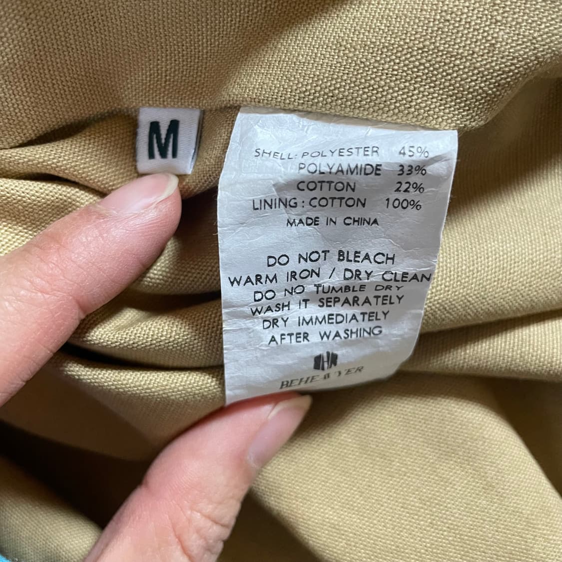 비헤비어 자켓 더블 코트 야상 m 네이비 상품이미지4