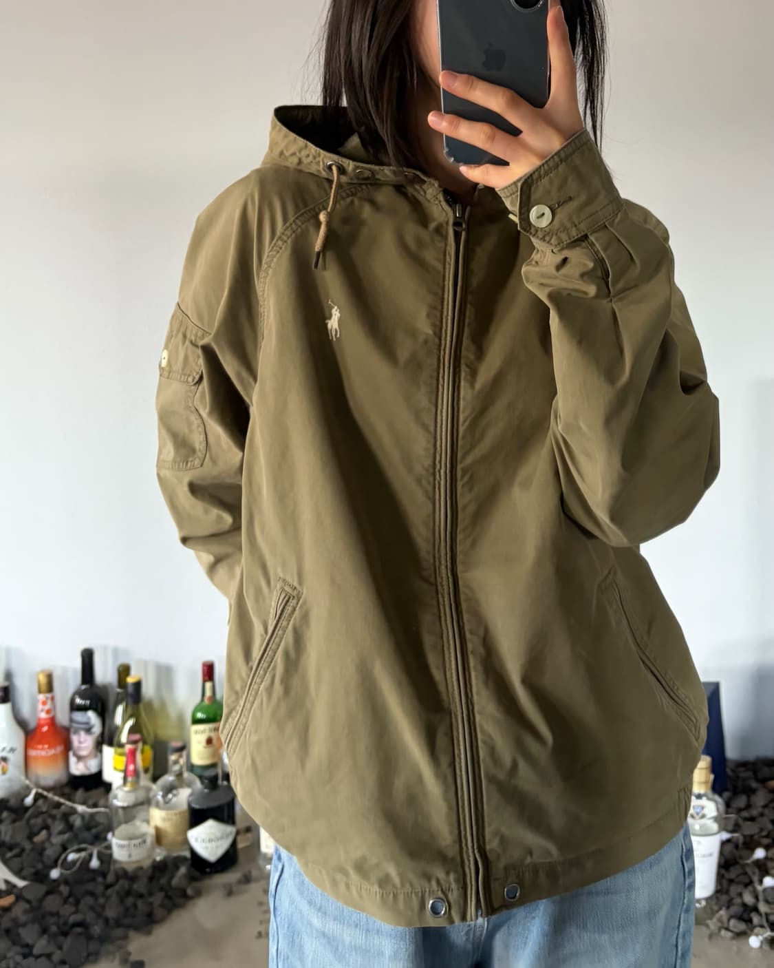 [S]폴로 랄프로렌 카키 코튼 후드 자켓 상품이미지1