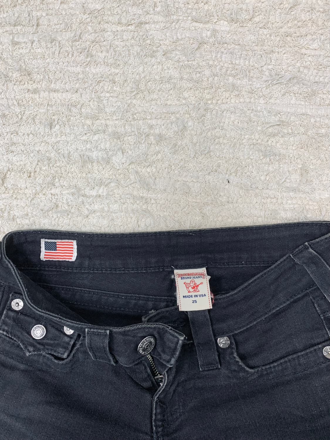 TRUE RELIGION Black Stud Low-Rise Jeans 상품이미지3