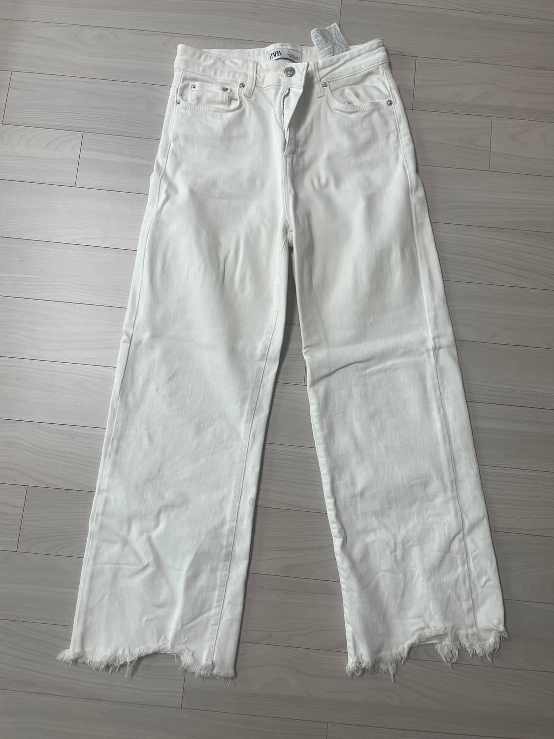 ZARA 화이트 와이드 데님 팬츠 EUR 36 상품이미지1