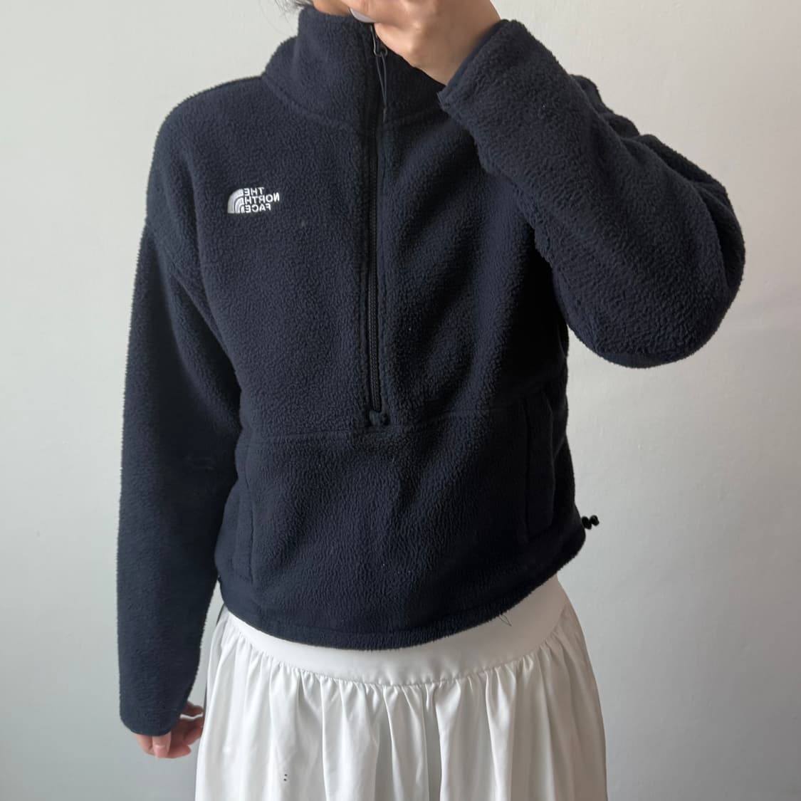 [S] 노스페이스 우먼 네이비 플리스 반집업 상품이미지1