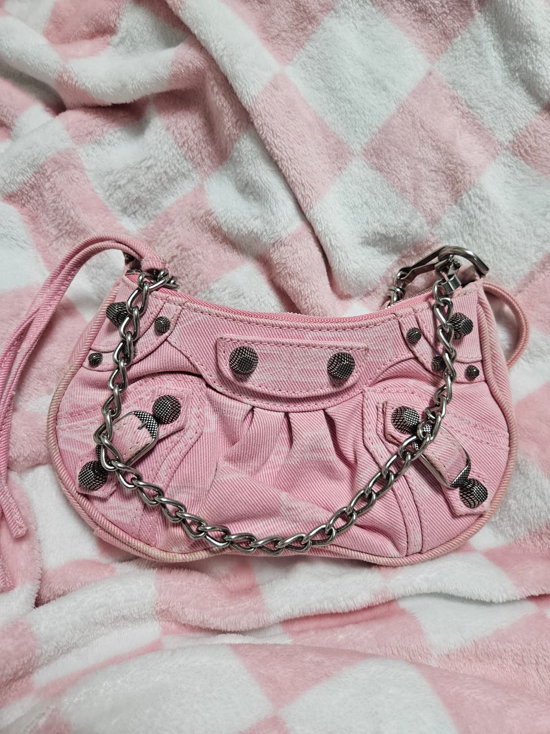 발렌시아가 르카골 미니 체인백 핑크데님 상품이미지1