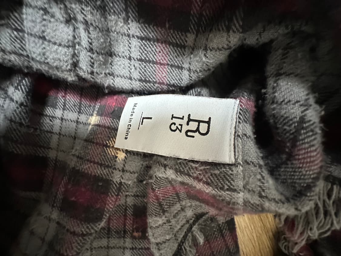 R13 체크셔츠 L 상품이미지7