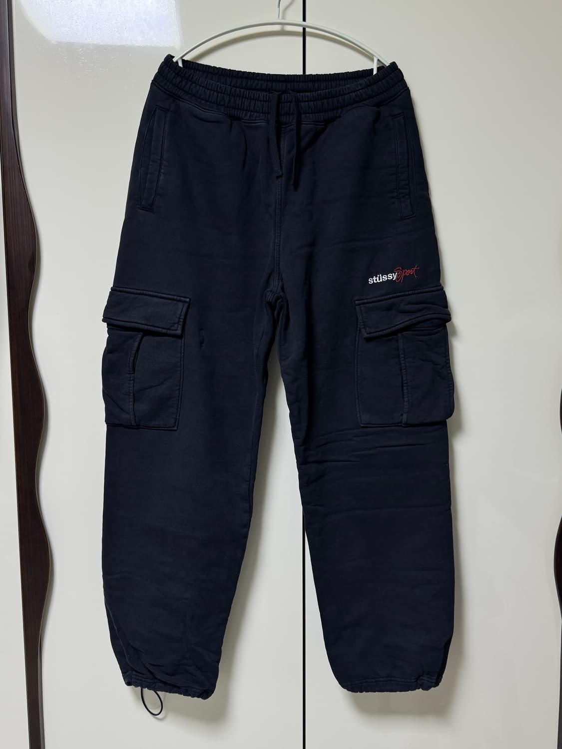 스투시 스포츠 카고 플리스 팬츠 S 블랙 상품이미지3