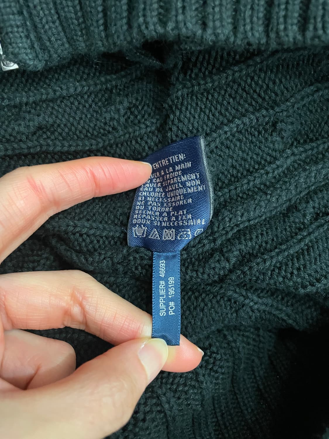 폴로 랄프로렌 블랙 케이블 니트 후드집업 상품이미지8