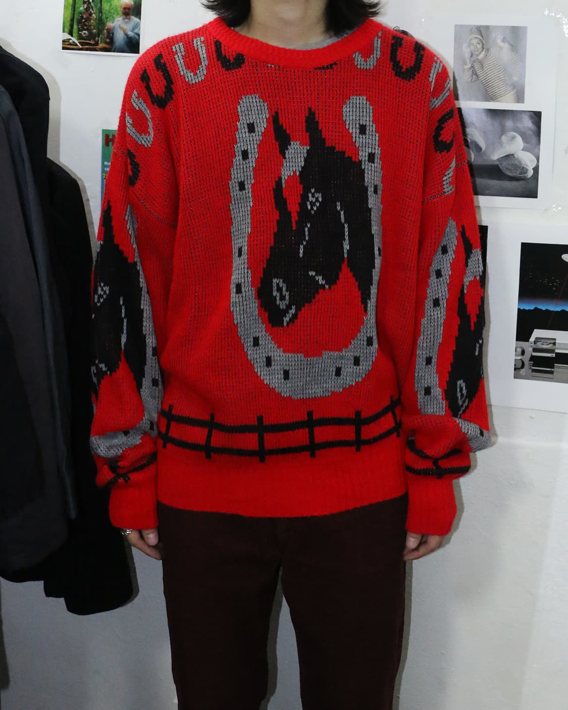 USA 레드 홀스 그래픽 니트  상품이미지3