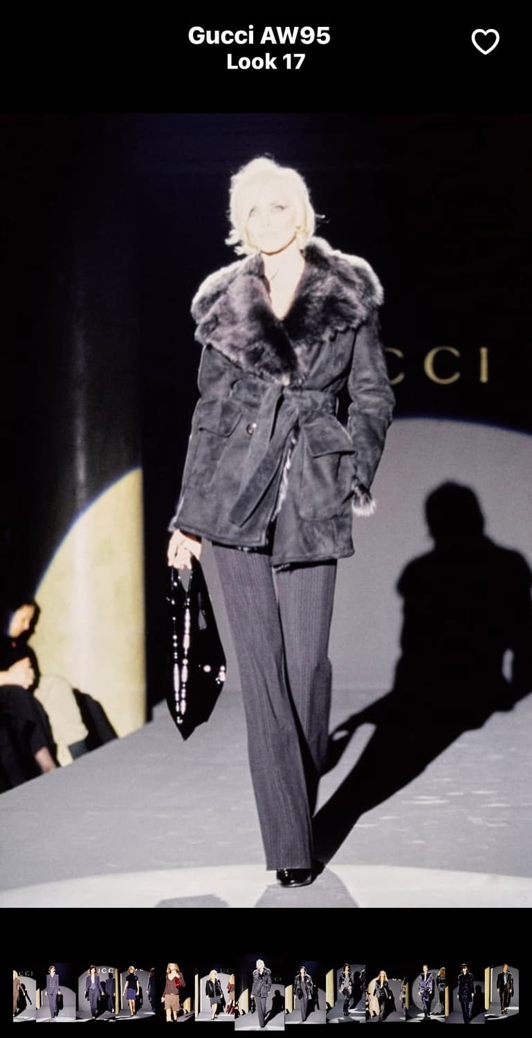 1995AW 구찌 by 톰포드 램스킨 투스카나 시어링 퍼 레더 코트 상품이미지8