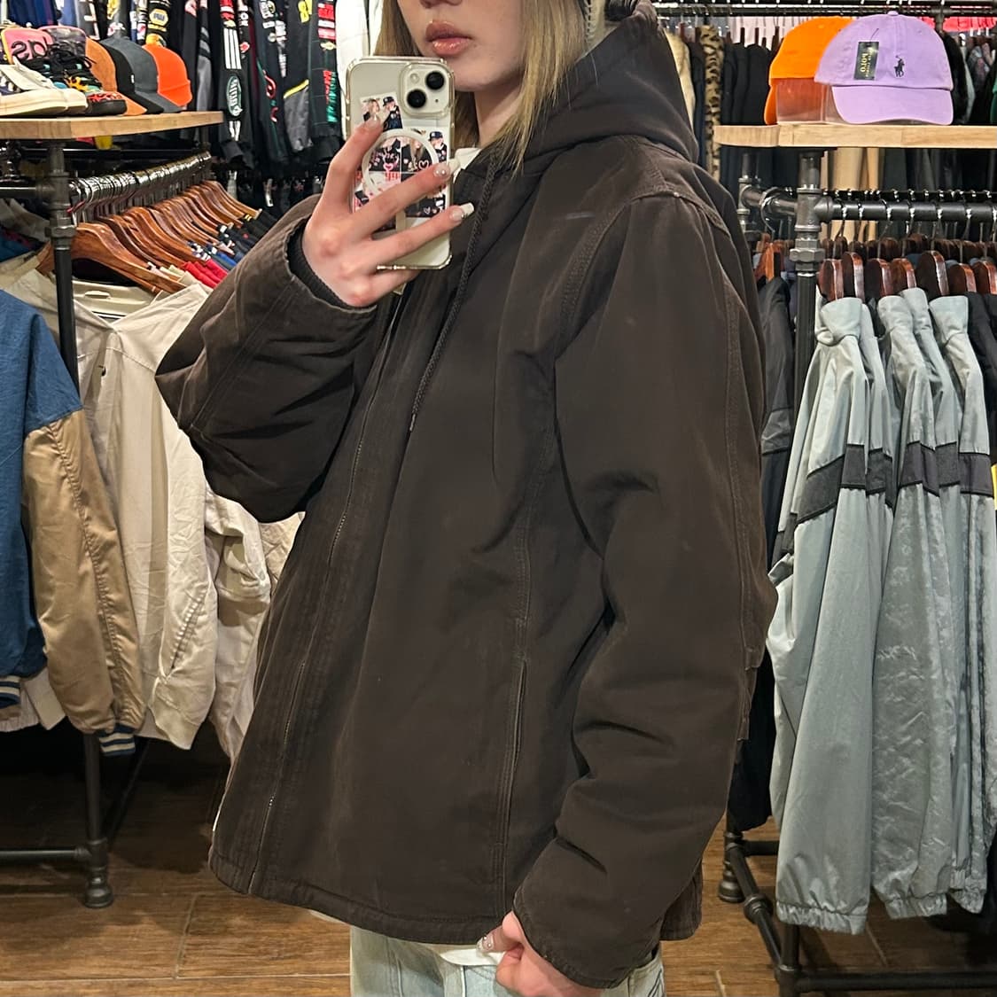 [HI] VTG 후드 자켓 브라운 상품이미지4