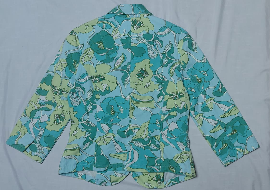 [S] 프렌치 커프(French Cuff) 민트 플로럴 코튼 자켓 상품이미지7