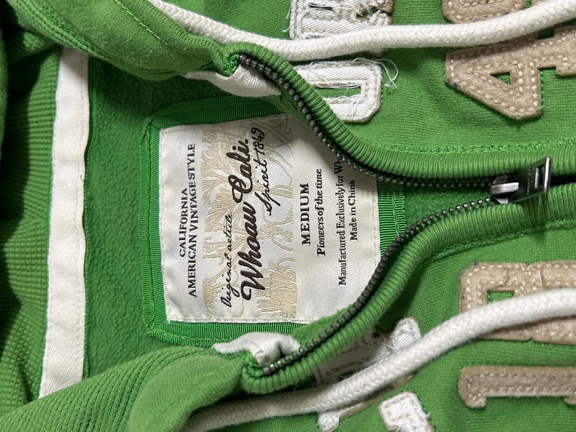 [유일매물] 후아유 그린 데미지 후드집업 연두색 상품이미지3