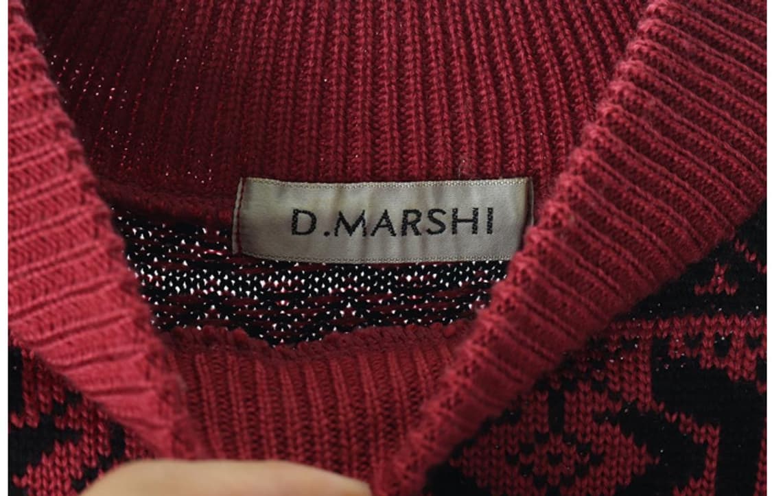 D. MARSHI 레드 블랙 패턴 니트 스웨터 상품이미지4