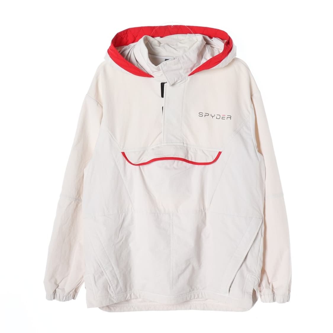 스파이더 아노락 화이트 레드 배색 하프집업 XL 상품이미지1