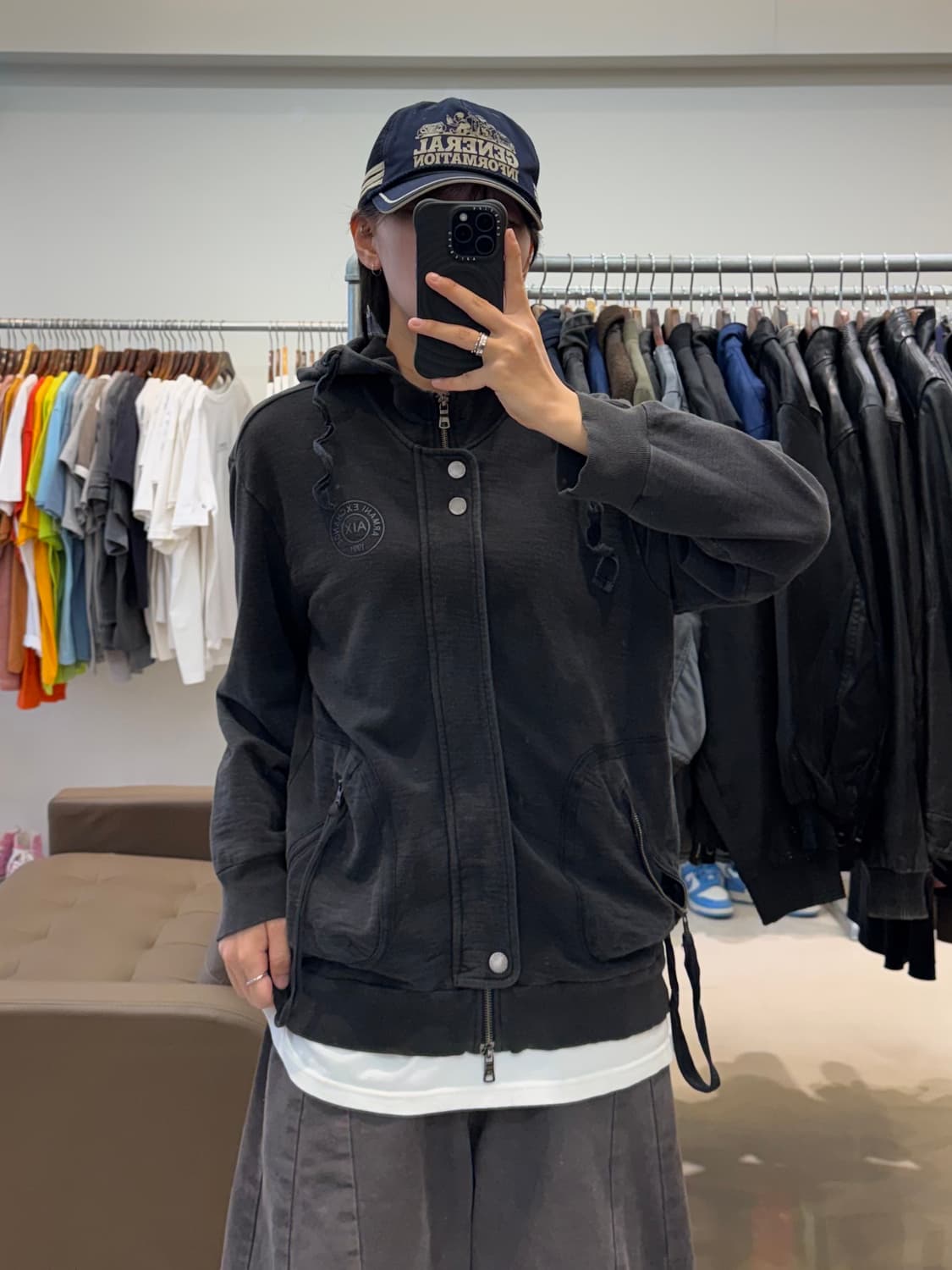 알마니 익스체인지 블랙 후드집업 상품이미지4