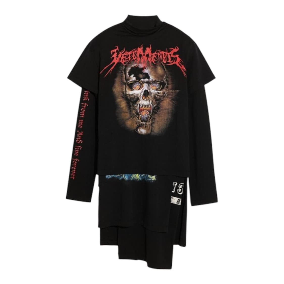 베트멍 스컬 레이어드 셔츠 드레스 상품이미지1