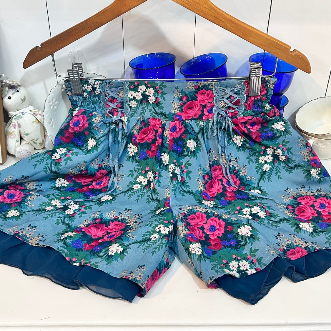 axes femme(엑시즈 팜) 블루 로즈 플라워 큐롯 스커트 상품이미지5