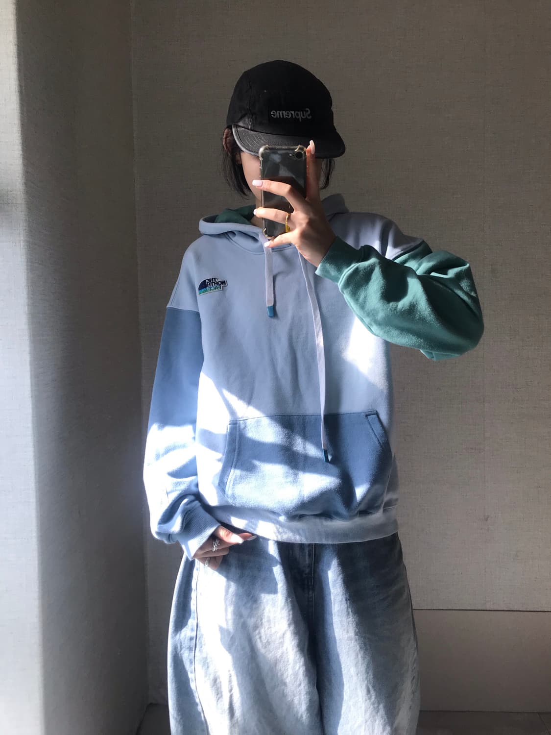 노페 연하늘 나그랑 후드티 상품이미지1