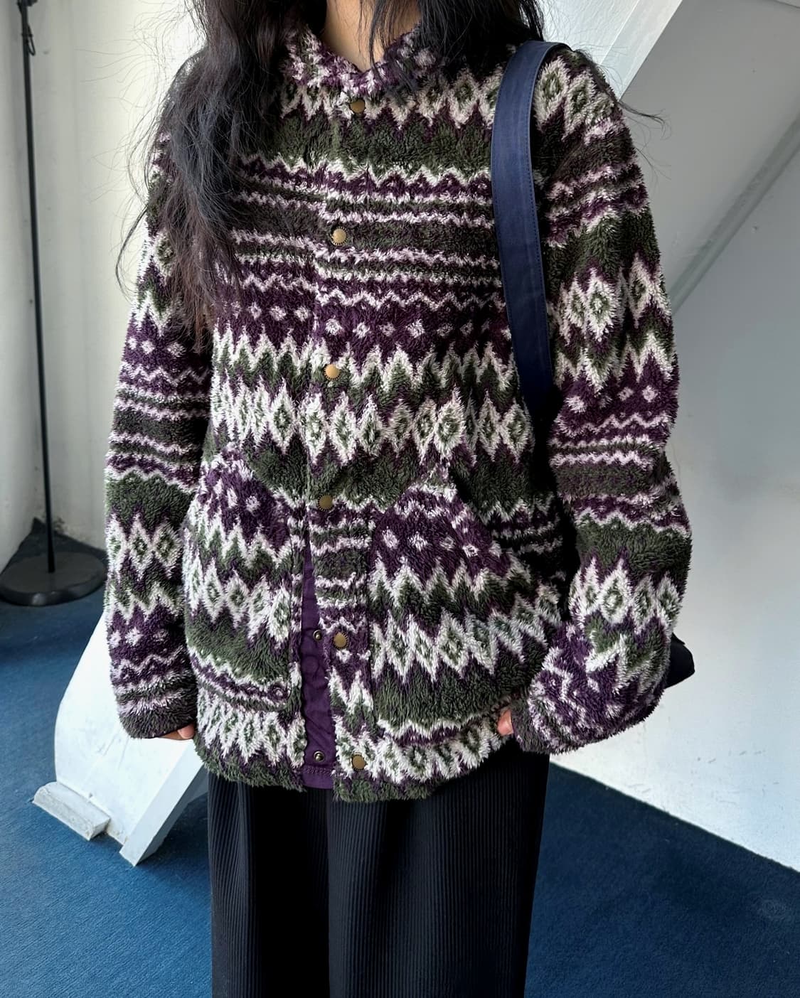 Hairy fleece design pattern jacket 상품이미지10