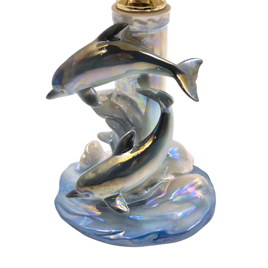80s 가토 공예 도자기 돌고래 오로라 스탠드 램프 상품이미지2